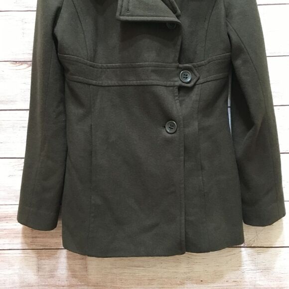 ‎DKNY WOOL COAT IN OLIVE GREEN - Picture 10 of 13